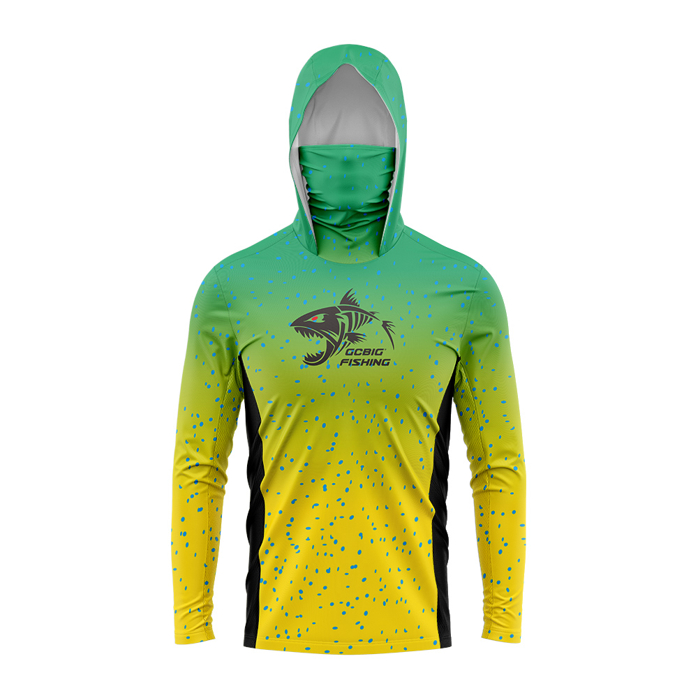 Gradient Green‑Yellow Skeleton - đánh giá và giá Fishing Hoodie